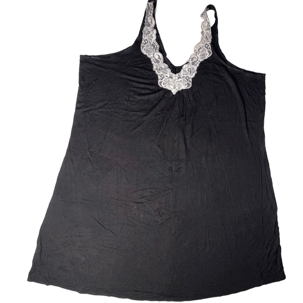 Madison Intimates Black Knit Sleep Pj Shirt Sz L